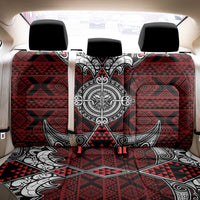 Red Aotearoa Taniko Motif Back Car Seat Cover Vintage Maori New Zealand Tribal Art Pattern LT9 - Polynesian Pride