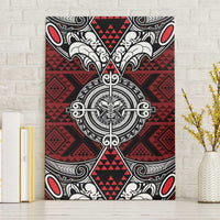 Red Aotearoa Taniko Motif Canvas Wall Art Vintage Maori New Zealand Tribal Art Pattern LT9 Without Frame Red - Polynesian Pride