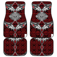 Red Aotearoa Taniko Motif Car Mats Vintage Maori New Zealand Tribal Art Pattern LT9 - Polynesian Pride