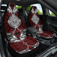 Red Aotearoa Taniko Motif Car Seat Cover Vintage Maori New Zealand Tribal Art Pattern LT9 One Size Red - Polynesian Pride