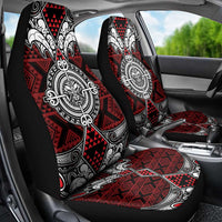 Red Aotearoa Taniko Motif Car Seat Cover Vintage Maori New Zealand Tribal Art Pattern LT9 - Polynesian Pride
