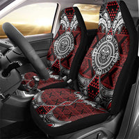 Red Aotearoa Taniko Motif Car Seat Cover Vintage Maori New Zealand Tribal Art Pattern LT9 - Polynesian Pride