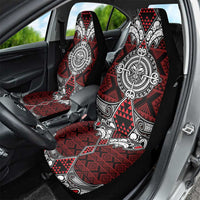 Red Aotearoa Taniko Motif Car Seat Cover Vintage Maori New Zealand Tribal Art Pattern LT9 - Polynesian Pride