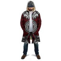 Red Aotearoa Taniko Motif Cloak Vintage Maori New Zealand Tribal Art Pattern LT9 - Polynesian Pride