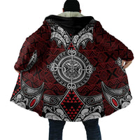 Red Aotearoa Taniko Motif Cloak Vintage Maori New Zealand Tribal Art Pattern LT9 - Polynesian Pride