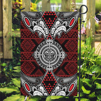Red Aotearoa Taniko Motif Garden Flag Vintage Maori New Zealand Tribal Art Pattern LT9 Garden Flag Red - Polynesian Pride