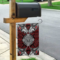 Red Aotearoa Taniko Motif Garden Flag Vintage Maori New Zealand Tribal Art Pattern LT9 - Polynesian Pride