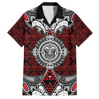 Red Aotearoa Tanilo Motif Hawaiian Shirt Vintage Maori New Zealand Tribal Art Pattern LT9 Red - Polynesian Pride
