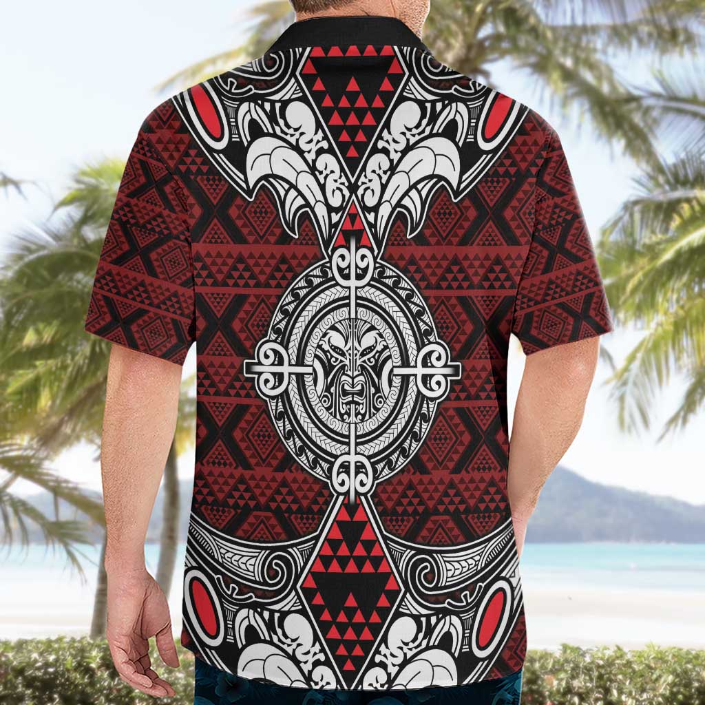 Red Aotearoa Tanilo Motif Hawaiian Shirt Vintage Maori New Zealand Tribal Art Pattern LT9 - Polynesian Pride