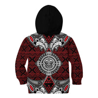 Red Aotearoa Tanilo Motif Kid Hoodie Vintage Maori New Zealand Tribal Art Pattern LT9 - Polynesian Pride