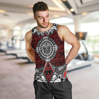 Red Aotearoa Tanilo Motif Men Tank Top Vintage Maori New Zealand Tribal Art Pattern LT9 Red - Polynesian Pride