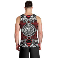 Red Aotearoa Tanilo Motif Men Tank Top Vintage Maori New Zealand Tribal Art Pattern LT9 - Polynesian Pride