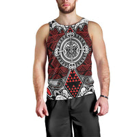 Red Aotearoa Tanilo Motif Men Tank Top Vintage Maori New Zealand Tribal Art Pattern LT9 - Polynesian Pride