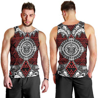 Red Aotearoa Tanilo Motif Men Tank Top Vintage Maori New Zealand Tribal Art Pattern LT9 - Polynesian Pride