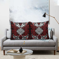 Red Aotearoa Taniko Motif Pillow Cover Vintage Maori New Zealand Tribal Art Pattern LT9 - Polynesian Pride