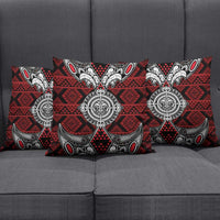 Red Aotearoa Taniko Motif Pillow Cover Vintage Maori New Zealand Tribal Art Pattern LT9 - Polynesian Pride