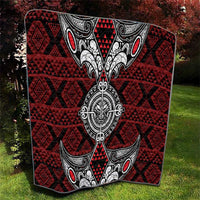 Red Aotearoa Taniko Motif Quilt Vintage Maori New Zealand Tribal Art Pattern LT9 - Polynesian Pride