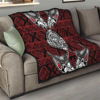 Red Aotearoa Taniko Motif Quilt Vintage Maori New Zealand Tribal Art Pattern LT9 - Polynesian Pride