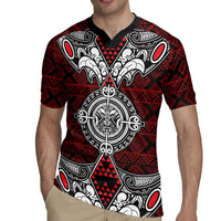 Red Aotearoa Tanilo Motif Rugby Jersey Vintage Maori New Zealand Tribal Art Pattern LT9 - Polynesian Pride