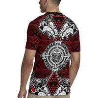 Red Aotearoa Tanilo Motif Rugby Jersey Vintage Maori New Zealand Tribal Art Pattern LT9 - Polynesian Pride