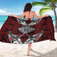Red Aotearoa Taniko Motif Sarong Vintage Maori New Zealand Tribal Art Pattern LT9 - Polynesian Pride