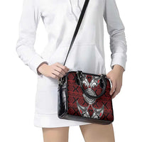 Red Aotearoa Taniko Motif Shoulder Handbag Vintage Maori New Zealand Tribal Art Pattern LT9 - Polynesian Pride