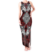 Red Aotearoa Tanilo Motif Tank Maxi Dress Vintage Maori New Zealand Tribal Art Pattern LT9 Women Red - Polynesian Pride