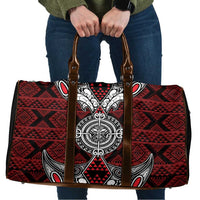 Red Aotearoa Taniko Motif Travel Bag Vintage Maori New Zealand Tribal Art Pattern LT9 Red - Polynesian Pride