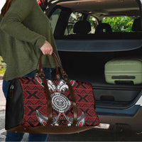 Red Aotearoa Taniko Motif Travel Bag Vintage Maori New Zealand Tribal Art Pattern LT9 - Polynesian Pride