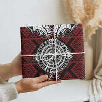 Red Aotearoa Taniko Motif Wrapping Paper Vintage Maori New Zealand Tribal Art Pattern LT9 - Polynesian Pride