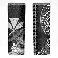 Kakau Polynesian Tribal Hawaiian Turtle Skinny Tumbler with Kanaka Maoli Black LT9 Black - Polynesian Pride
