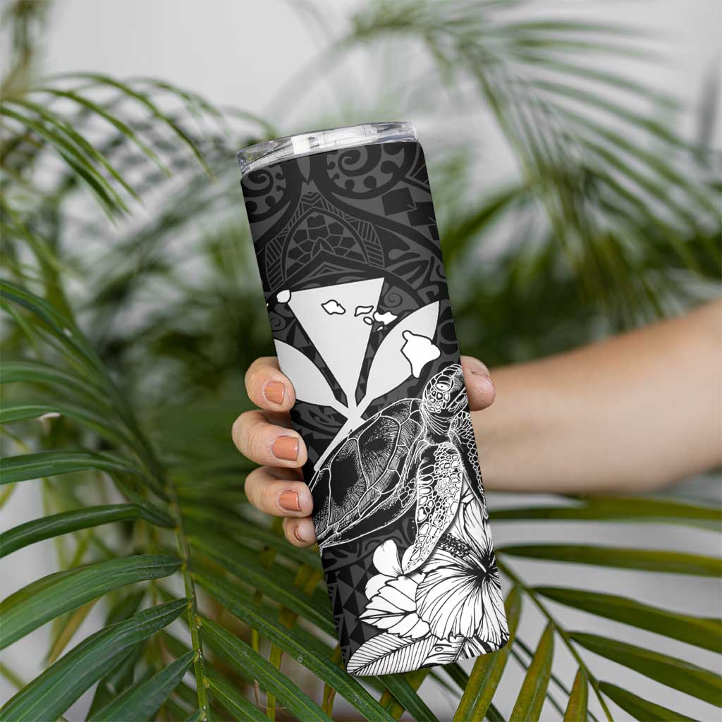 Kakau Polynesian Tribal Hawaiian Turtle Skinny Tumbler with Kanaka Maoli Black LT9 - Polynesian Pride