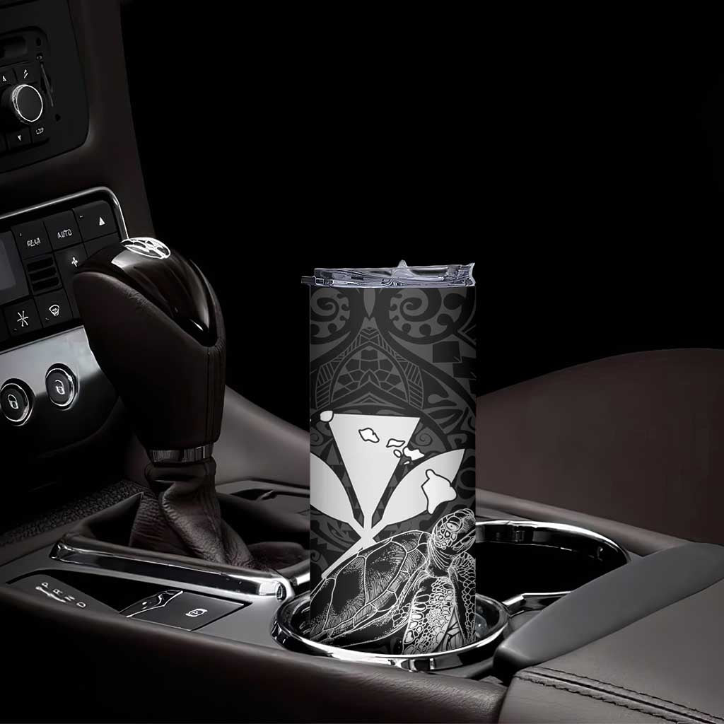 Kakau Polynesian Tribal Hawaiian Turtle Skinny Tumbler with Kanaka Maoli Black LT9 - Polynesian Pride