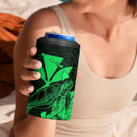 Kakau Polynesian Tribal Hawaiian Turtle 4 in 1 Can Cooler Tumbler with Kanaka Maoli Green LT9 - Polynesian Pride