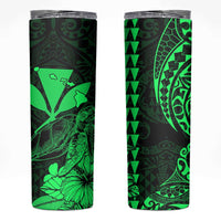 Kakau Polynesian Tribal Hawaiian Turtle Skinny Tumbler with Kanaka Maoli Green LT9 Green - Polynesian Pride