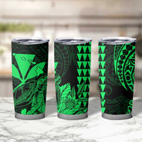 Kakau Polynesian Tribal Hawaiian Turtle Tumbler Cup with Kanaka Maoli Green LT9 - Polynesian Pride
