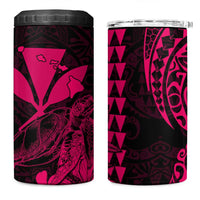 Kakau Polynesian Tribal Hawaiian Turtle 4 in 1 Can Cooler Tumbler with Kanaka Maoli Pink LT9 One Size: 16 oz Pink - Polynesian Pride