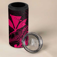 Kakau Polynesian Tribal Hawaiian Turtle 4 in 1 Can Cooler Tumbler with Kanaka Maoli Pink LT9 - Polynesian Pride