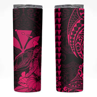 Kakau Polynesian Tribal Hawaiian Turtle Skinny Tumbler with Kanaka Maoli Pink LT9 Pink - Polynesian Pride