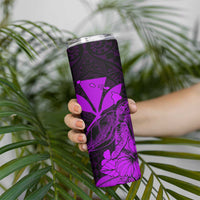 Kakau Polynesian Tribal Hawaiian Turtle Skinny Tumbler with Kanaka Maoli Purple LT9 - Polynesian Pride