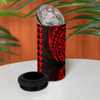 Kakau Polynesian Tribal Hawaiian Turtle 4 in 1 Can Cooler Tumbler with Kanaka Maoli Red LT9 - Polynesian Pride