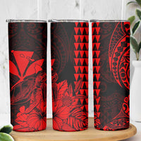 Kakau Polynesian Tribal Hawaiian Turtle Skinny Tumbler with Kanaka Maoli Red LT9 - Polynesian Pride