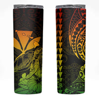 Kakau Polynesian Tribal Hawaiian Turtle Skinny Tumbler with Kanaka Maoli Reggae LT9 Reggae - Polynesian Pride