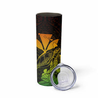 Kakau Polynesian Tribal Hawaiian Turtle Skinny Tumbler with Kanaka Maoli Reggae LT9 - Polynesian Pride