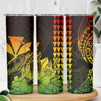 Kakau Polynesian Tribal Hawaiian Turtle Skinny Tumbler with Kanaka Maoli Reggae LT9 - Polynesian Pride