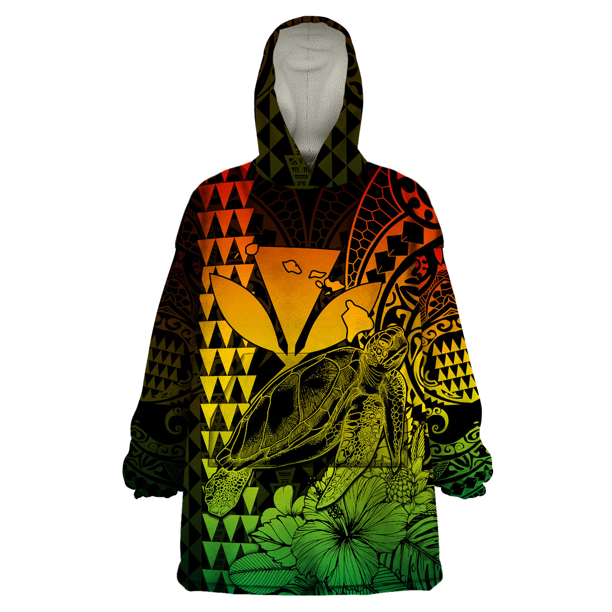 Hawaii Sea Turtle Blanket Polynesia Kakau with Kanaka Maoli Reggae LT9 - Polynesian Pride