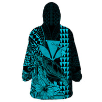 Hawaii Sea Turtle Blanket Polynesia Kakau with Kanaka Maoli Teal LT9 - Polynesian Pride