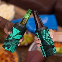 Kakau Polynesian Tribal Hawaiian Turtle 4 in 1 Can Cooler Tumbler with Kanaka Maoli Turquoise LT9 - Polynesian Pride