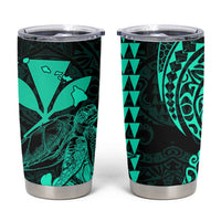 Kakau Polynesian Tribal Hawaiian Turtle Tumbler Cup with Kanaka Maoli Turquoise LT9 Turquoise - Polynesian Pride