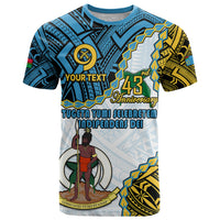 Custom Sanma Province 43rd Anniversary Vanuatu T Shirt Tugeta Yumi Selebretem Indipendens Dei LT9 Blue - Polynesian Pride